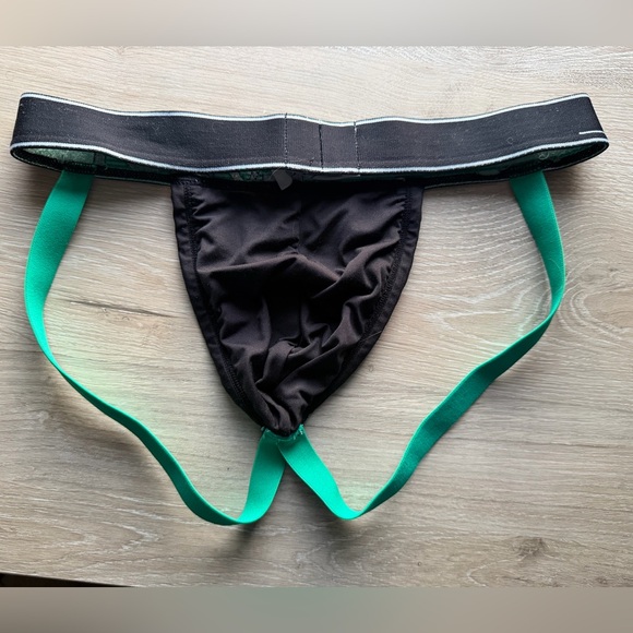 2xist Black and Green Striped Jockstrap - Picture 2 of 4